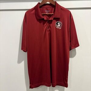 Florida State Seminoles Shirt FSU Logo Polo Men XL Maroon  Short Sleeve Champion